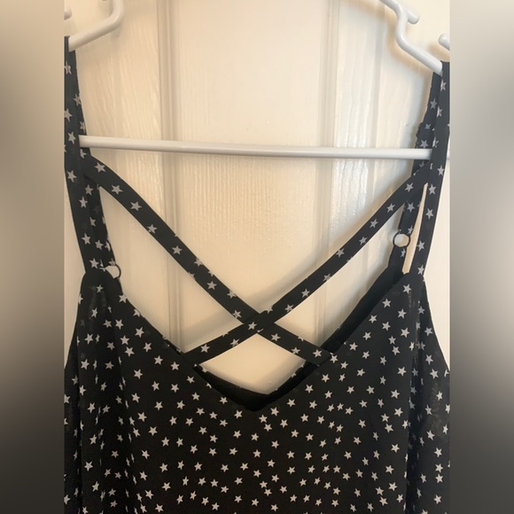 Black and white star print swing tank top - Picture 2 of 3